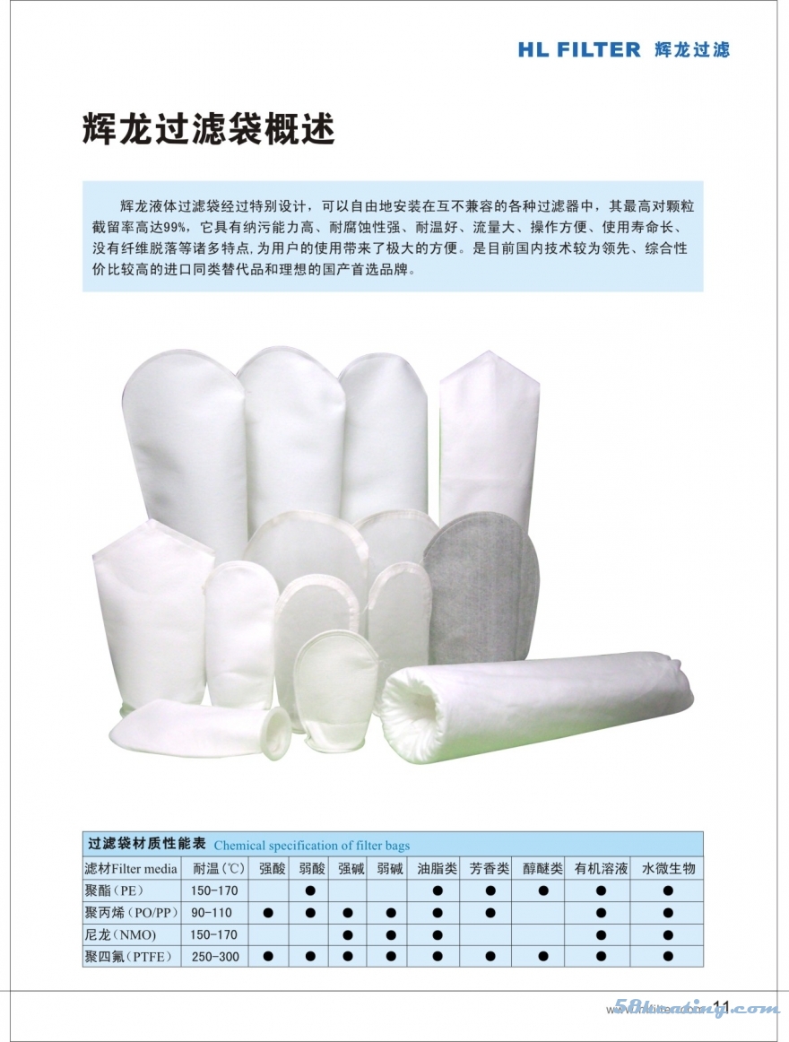 輝龍過濾袋概述